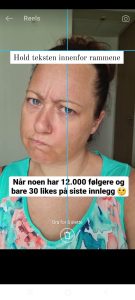 Hold teksten på Reelen du lager innenfor rammene, så den er synlig i feeden.