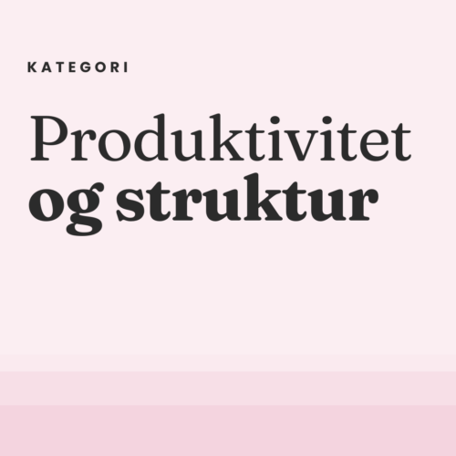 Produktivitet og struktur